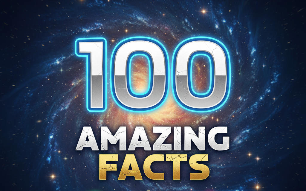 100 Amazing Facts in English, mind-blowing facts science, history, nature, space, tech, and fun human trivia